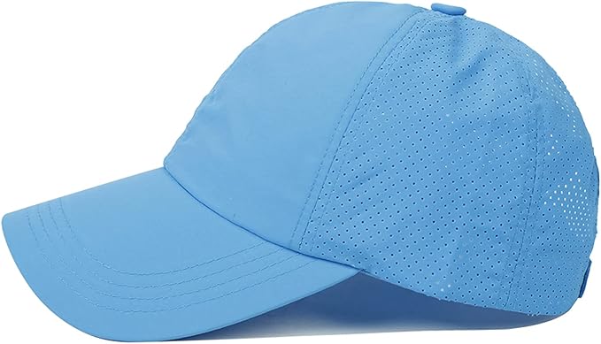 Womens Criss Cross Ponytail Baseball Cap Adjustable High Messy Bun Ponycap Quick Drying Hat