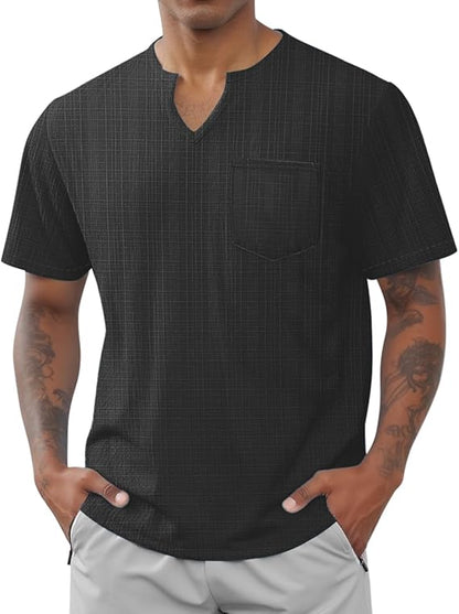 Men's V Neck T Shirts Short Sleeve Summer Casual Stylish Fitted Stretch Tees for Men