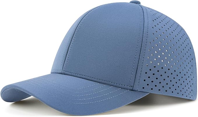 Men Quick Dry Baseball Cap Laser Cut Mesh Ball Curved Brim Snapback Hat