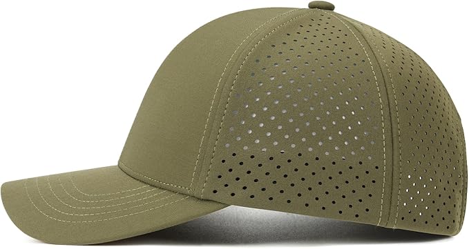 Men Quick Dry Baseball Cap Laser Cut Mesh Ball Curved Brim Snapback Hat
