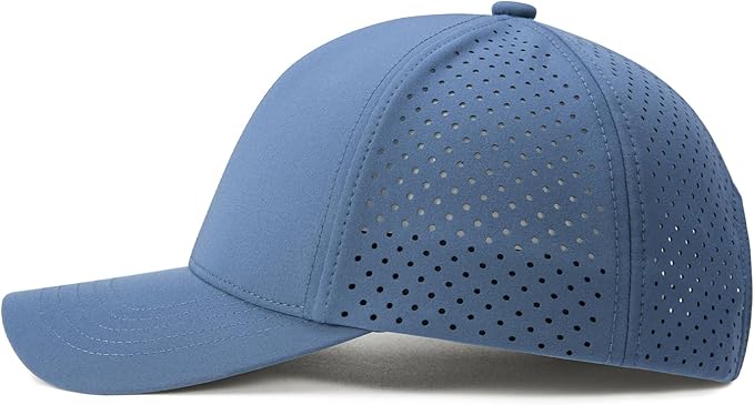 Men Quick Dry Baseball Cap Laser Cut Mesh Ball Curved Brim Snapback Hat