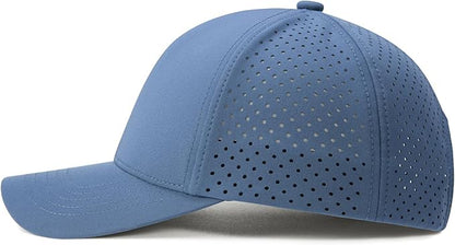 Men Quick Dry Baseball Cap Laser Cut Mesh Ball Curved Brim Snapback Hat