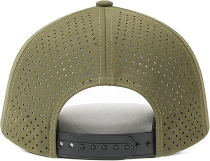 Men Quick Dry Baseball Cap Laser Cut Mesh Ball Curved Brim Snapback Hat