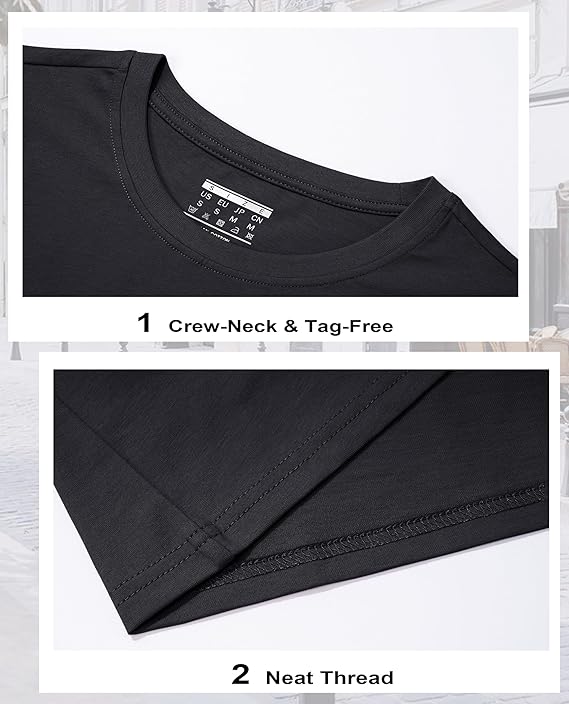 Women's Cotton T-Shirts Short-Sleeve Shirts Crew-Neck Tops Classic-Fit Breathable Casual Summer Tees
