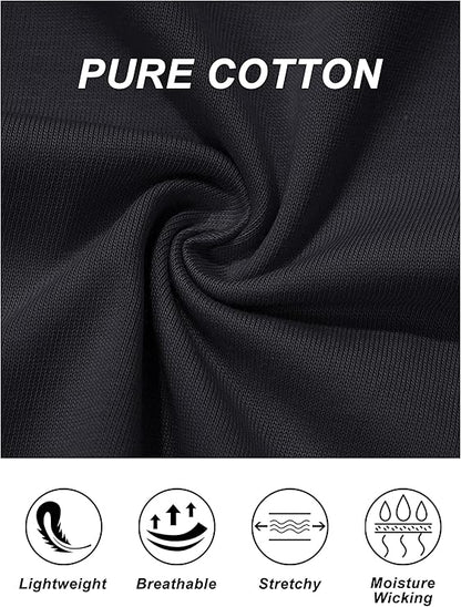 Women's Cotton T-Shirts Short-Sleeve Shirts Crew-Neck Tops Classic-Fit Breathable Casual Summer Tees