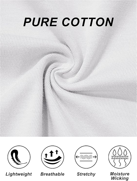 Women's Cotton T-Shirts Short-Sleeve Shirts Crew-Neck Tops Classic-Fit Breathable Casual Summer Tees