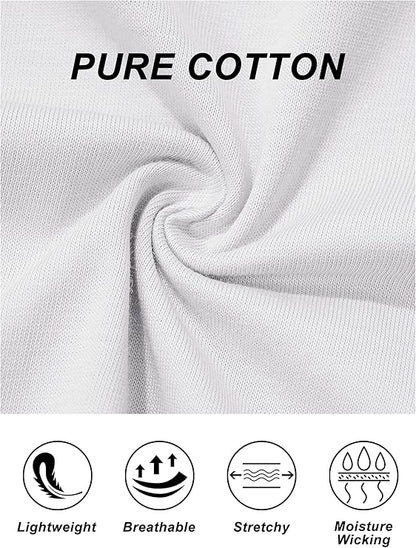 Women's Cotton T-Shirts Short-Sleeve Shirts Crew-Neck Tops Classic-Fit Breathable Casual Summer Tees